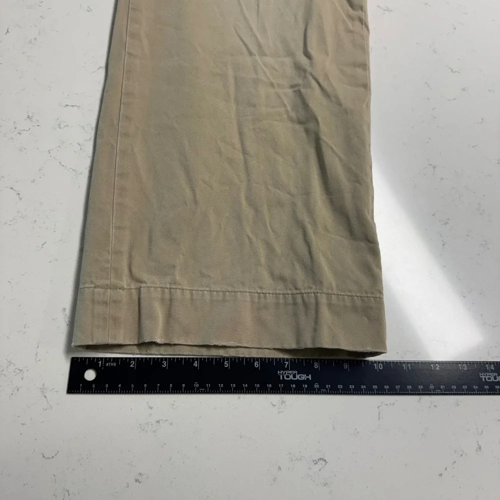 Vtg Ralph Lauren Rugby Chino Pants Mens 34x30 Tan Skull Crossbones Cotton Khaki